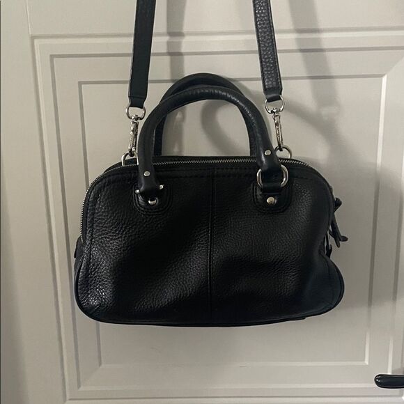 Cole Haan Black Pebbled Leather Satchel/Crossbody - Picture 5 of 14